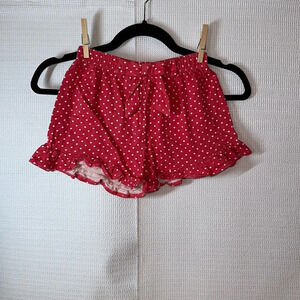 RARE EDITIONS Red & White Polka Dot Ruffle Girls Shorts Bow Size 6